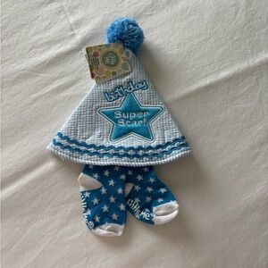 Little Me Blue Party Hat with Pom-Pom